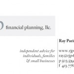 rjp Financial Planning, business card, Gray Sky Studio